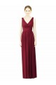 Soft Chiffon V-Neck V-Back A-Line Burgundy Bridesmaid Dress / Formal Dress Derby