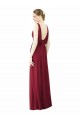 Soft Chiffon V-Neck V-Back A-Line Burgundy Bridesmaid Dress / Formal Dress Derby