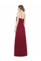 Soft Chiffon Halter Neck Open Back A-Line Burgundy Bridesmaid Dress Derby