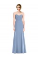 Soft Chiffon Strapless Mermaid Dusty Blue Bridesmaid Dress Derby