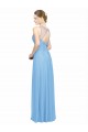 Chiffon V-Neck Keyhole Back A-Line Periwinkle Bridesmaid Dress / Evening Dress Derby