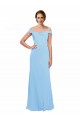 Soft Chiffon Spaghetti Straps A-Line Periwinkle Bridesmaid Dress Derby