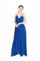 Luxe Chiffon V-Neck V-Back A-Line Royal Blue Bridesmaid Dress Derby