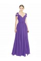 Soft Chiffon Sweetheart Low Back A-Line Purple Bridesmaid Dress Derby