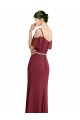 Soft Chiffon Sweetheart Low Back A-Line Burgundy Bridesmaid Dress Derby