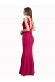 Soft Chiffon High Neck V-Back Mermaid Red Prom Dress / Bridesmaid Dress Derby