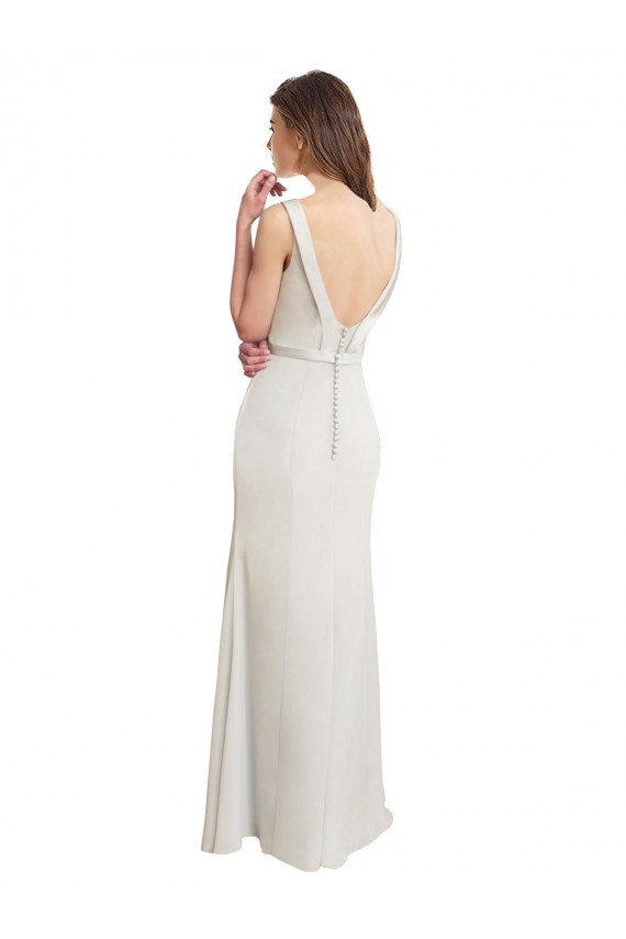 Soft Chiffon & Satin High Neck V-Back Mermaid Bridesmaid Dress Derby