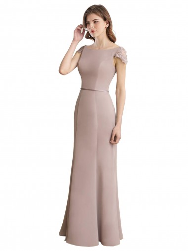 Soft Chiffon & Lace High Neck Mermaid Formal Dress / Bridesmaid Dress Derby