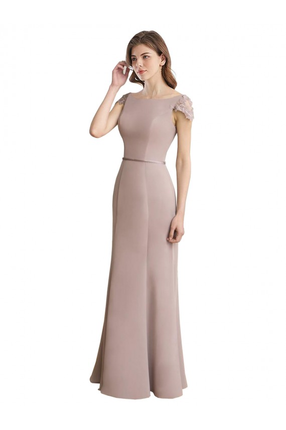 Soft Chiffon & Lace High Neck Mermaid Formal Dress / Bridesmaid Dress Derby