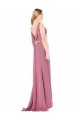 Soft Chiffon High Neck Low Back Sheath Prom Dress / Bridesmaid Dress Derby
