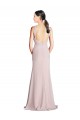 Soft Chiffon High Neck Open Back Sheath Bridesmaid Dress Derby