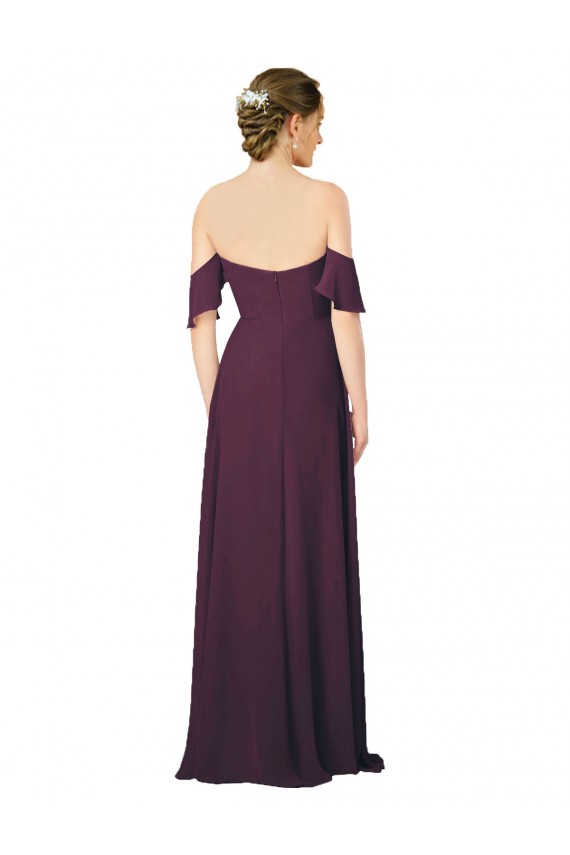 Soft Chiffon Sweetheart Sheath Grape Formal Dress / Bridesmaid Dress Derby