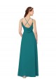 Soft Chiffon High Neck Open Back Sheath Hunter Bridesmaid Dress Derby
