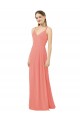 Soft Chiffon V-Neck Keyhole Back Sheath Desert Rose Bridesmaid Dress Derby