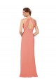 Soft Chiffon V-Neck Keyhole Back Sheath Desert Rose Bridesmaid Dress Derby