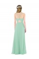Soft Chiffon V-Neck Keyhole Back Sheath Mint Green Bridesmaid Dress Derby