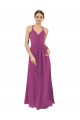 Soft Chiffon V-Neck Keyhole Back Sheath Wild Berry Bridesmaid Dress Derby