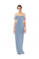 Soft Chiffon Sweetheart Sheath Dusty Blue Bridesmaid Dress Derby