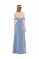 Soft Chiffon Sweetheart Sheath Dusty Blue Bridesmaid Dress Derby