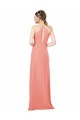 Soft Chiffon Halter Neck Keyhole Back Sheath Desert Rose Bridesmaid Dress Derby