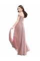 Soft Chiffon & Lace Off the Shoulder A-Line Pink Bridesmaid Dress Derby