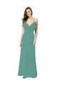 Soft Chiffon V-Neck A-Line Icelandic Silver Bridesmaid Gown Derby