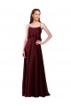 Chiffon Spaghetti Straps A-Line Burgundy Gold Bridesmaid Gowns Derby