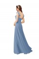 Soft Chiffon V-Neck A-Line Pink Bridesmaid Dress Derby