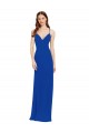 Soft Chiffon V-Neck Keyhole Back A-Line Royal Blue Bridesmaid Dress / Formal Dress Derby