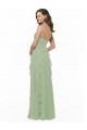 Soft Chiffon V-Neck A-Line Smoke Green Bridesmaid Dress Derby
