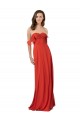 Soft Chiffon Strapless V-Back A-Line Red Bridesmaid Dress Derby