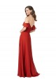Soft Chiffon Strapless V-Back A-Line Red Bridesmaid Dress Derby