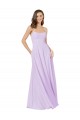 Soft Chiffon Square Neck A-Line Lilac Bridesmaid Gown Derby