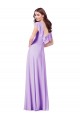 Soft Chiffon V-Neck V-Back A-Line Lilac Bridesmaid Dress / Formal Dress Derby