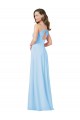 Chiffon V-Neck Keyhole Back A-Line Light Sky Blue Formal Dress / Bridesmaid Dress Derby
