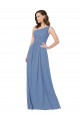Soft Chiffon One Shoulder Sheath Windsor Blue Bridesmaid Dress Derby