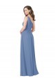 Soft Chiffon One Shoulder Sheath Windsor Blue Bridesmaid Dress Derby