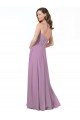 Soft Chiffon & Lace Spaghetti Straps A-Line Dark Lavender Bridesmaid Dress Derby