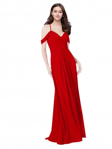 Soft Chiffon Sweetheart Open Back A-Line Dark Red Bridesmaid Dress Derby