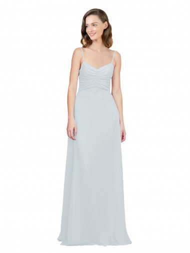 Soft Chiffon Spaghetti Straps A-Line Frost Bridesmaid Dress Derby