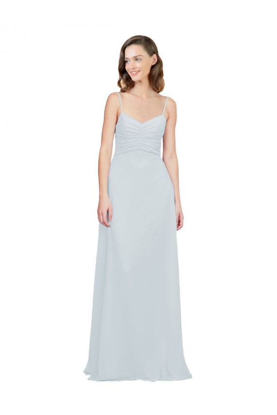 Soft Chiffon Spaghetti Straps A-Line Frost Bridesmaid Dress Derby