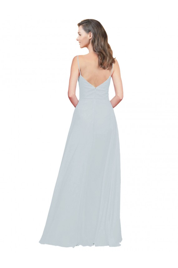 Soft Chiffon Spaghetti Straps A-Line Frost Bridesmaid Dress Derby