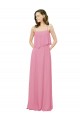 Soft Chiffon Spaghetti Straps A-Line Skin Pink Bridesmaid Dress Derby