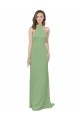 Soft Chiffon High Neck A-Line Seagrass Formal Dress / Bridesmaid Dress Derby