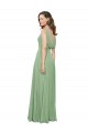 Soft Chiffon High Neck A-Line Seagrass Bridesmaid Dress Derby