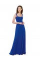 Soft Chiffon Square Neck A-Line Royal Blue Bridesmaid Dress Derby
