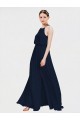 Chiffon Halter Neck A-Line Dark Navy Formal Dress / Bridesmaid Dress Derby