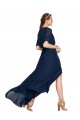 Soft Chiffon V-Neck A-Line Dark Navy Bridesmaid Dress / Formal Dress Derby