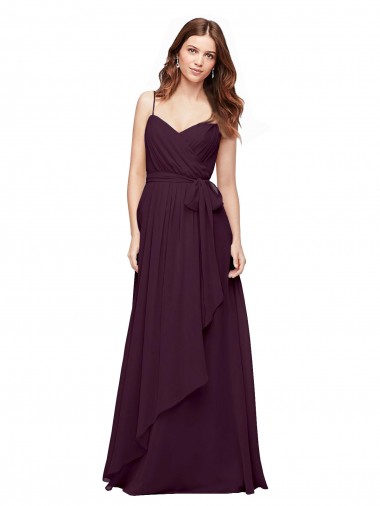 Soft Chiffon V-Neck A-Line Grape Bridesmaid Dress / Formal Dress Derby