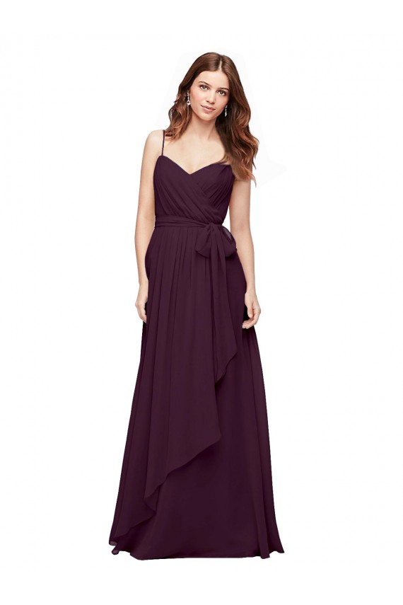 Soft Chiffon V-Neck A-Line Grape Bridesmaid Dress / Formal Dress Derby